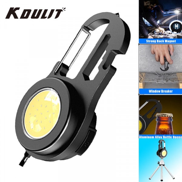 New Mini Portable Work Light Multifunctional COB Flood Light Rechargeable Keychain Light Strong Light Durable Flashlight