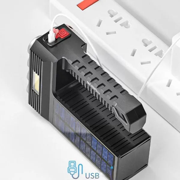 Solar and USB Rechargeable 8 LED Flashlight and Power bank | Imported