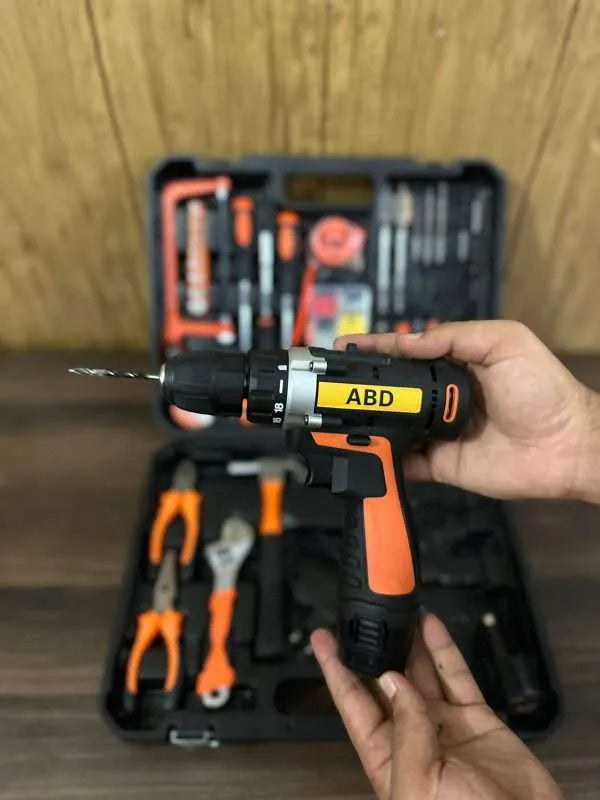 Power Tools Combo Kit Tool Set with 84pcs Accessories Toolbox and 12V Cordless Drill Set for Home Cordless Repair Tool Kit