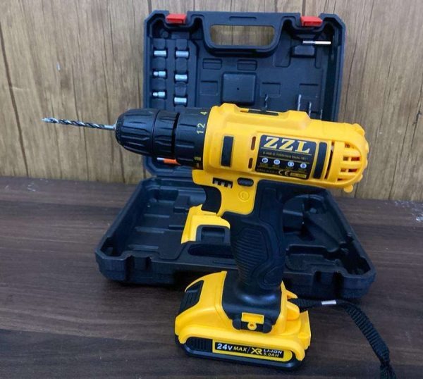 Amazon Lot Imported ZZL 24V Dual Battery Gearbox 32 Pieces Rechargeable Drill and tool kit