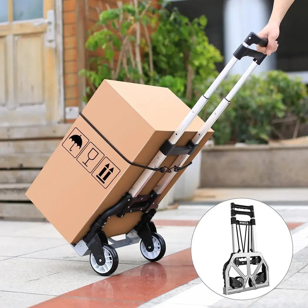 Trolley Foldable Luggage Hand Sack Truck Telescoping Handle Pull Rod Adjustable Height: 64-100cm/25.2-39.4in