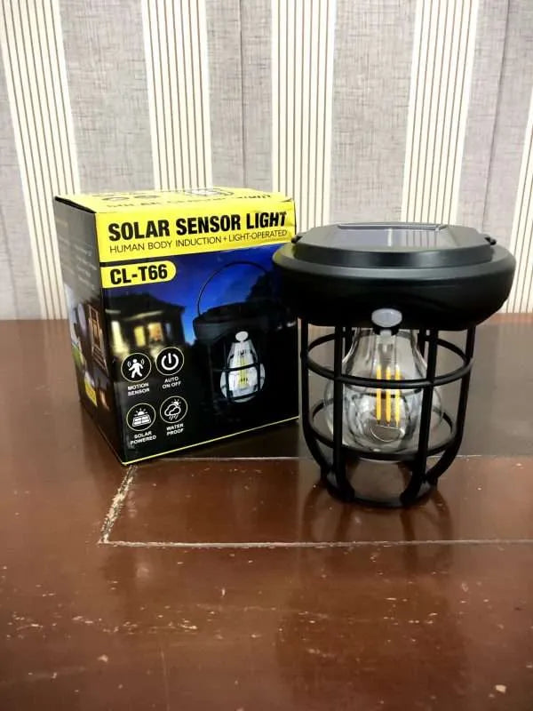 Solar Wall Lights Outdoor,Solar Camping Lights with 3 Lighting Modes & Motion Sensor, Waterproof LED Solar Camping Lantern Lamp