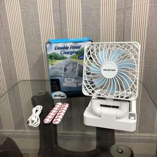 Solar Mini Fan | Integrated Solar Panel Portable Desk Fan | USB Fast Charging | Rotatable Outdoor Fan