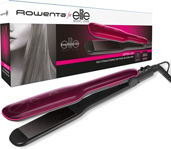Rowenta Extra Liss SF4112F0 Hair Straightener with Keratin and Tourmaline Coating, LED Plate, Large Floating Plate System, Temperature Setting and Auto Shut-Off