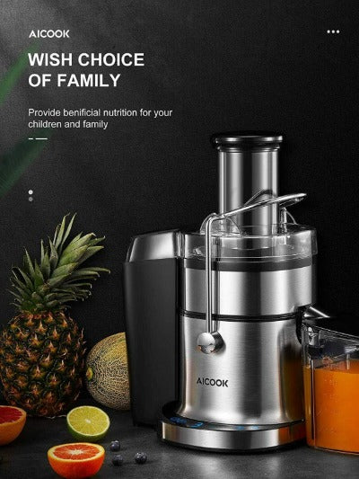 AICOOK 850W Fruit and Vegetable Centrifugal Juice Extractor and Squeezer with 5 Settings and LED Display | UK Made