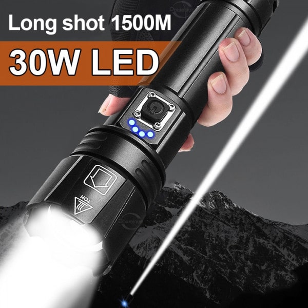 Most Powerful LED Flashlight USB Rechargeable Torch Light High Power Flashlight Tactical Lantern Long Shot Hand Lamp | Imported