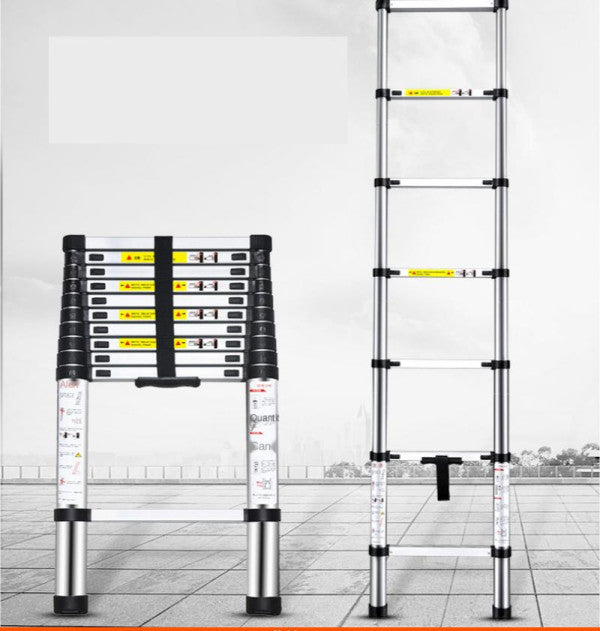 Portable thickened aluminum alloy telescopic ladder single-sided telescopic straight folding ladder