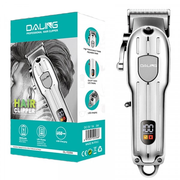 Professional Rechargeable Powerful Full Metal Hair Clipper Precision Beard Trimmer For Men Electric Hair Cutting Kit Machine