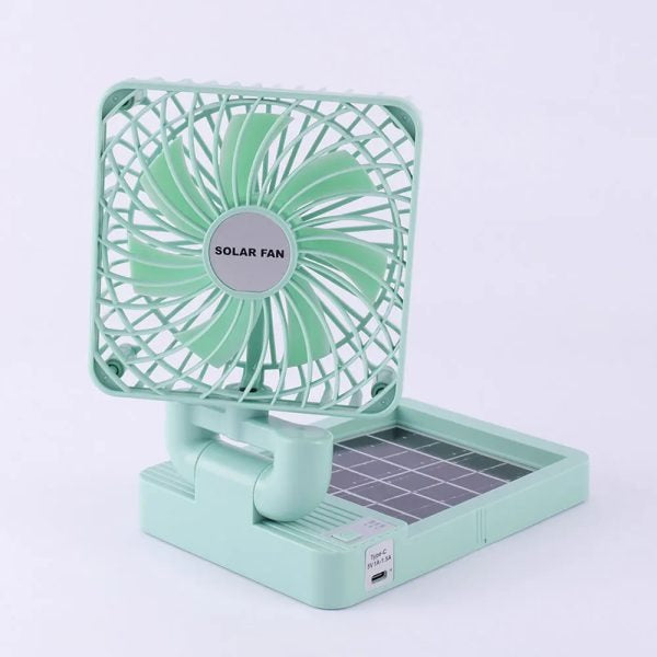 Solar Mini Fan | Integrated Solar Panel Portable Desk Fan | USB Fast Charging | Rotatable Outdoor Fan