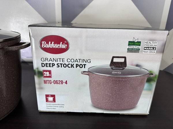 Original Made in Germany 8L Non Stick Granite Coated Deep Stock Pot | Imported