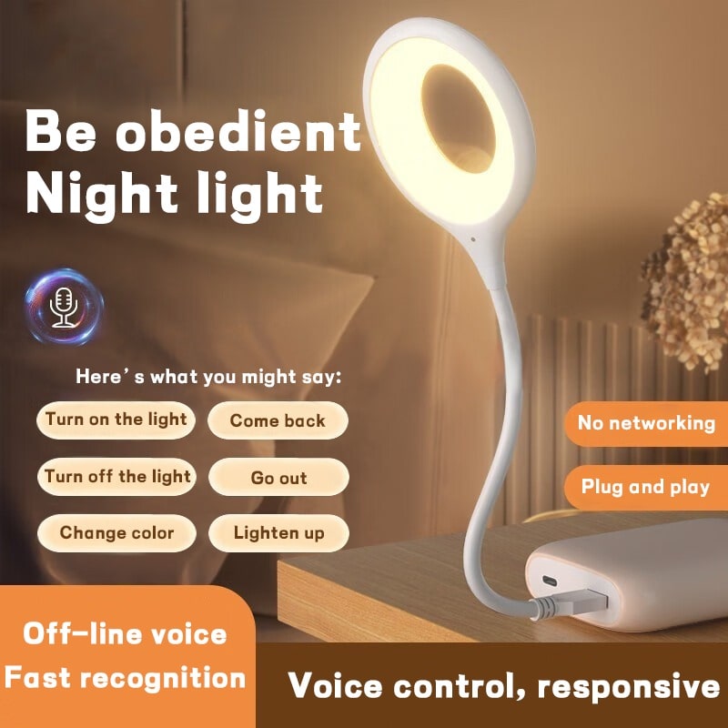 LED smart voice voice control small night light smart home night light energy saving body voice sensor usb plug atmosphere light