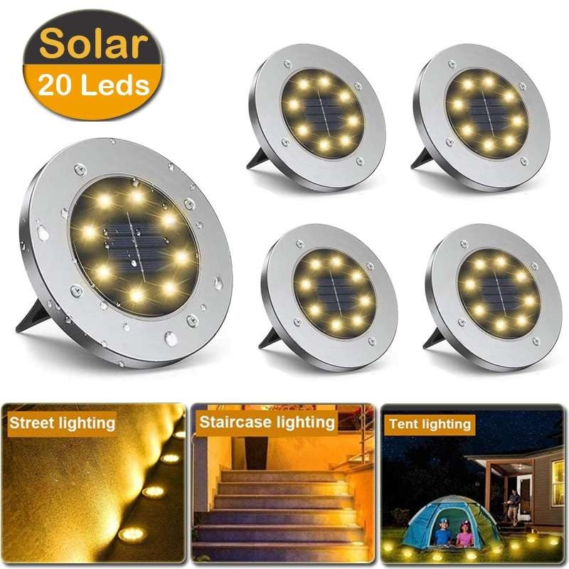 8 LED Outdoor solar Ground Light for Yard stairs Lawn Decoration | Imported