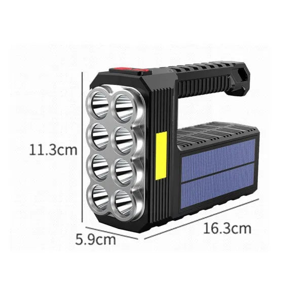 Solar and USB Rechargeable 8 LED  Flashlight and Power bank | Imported